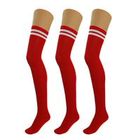 Thumbnail for 3 Pairs Over the Knee Thigh High Socks Warm Stocking Women Boot Socks - FITS SIZES 5-10 - 10 COLORS -