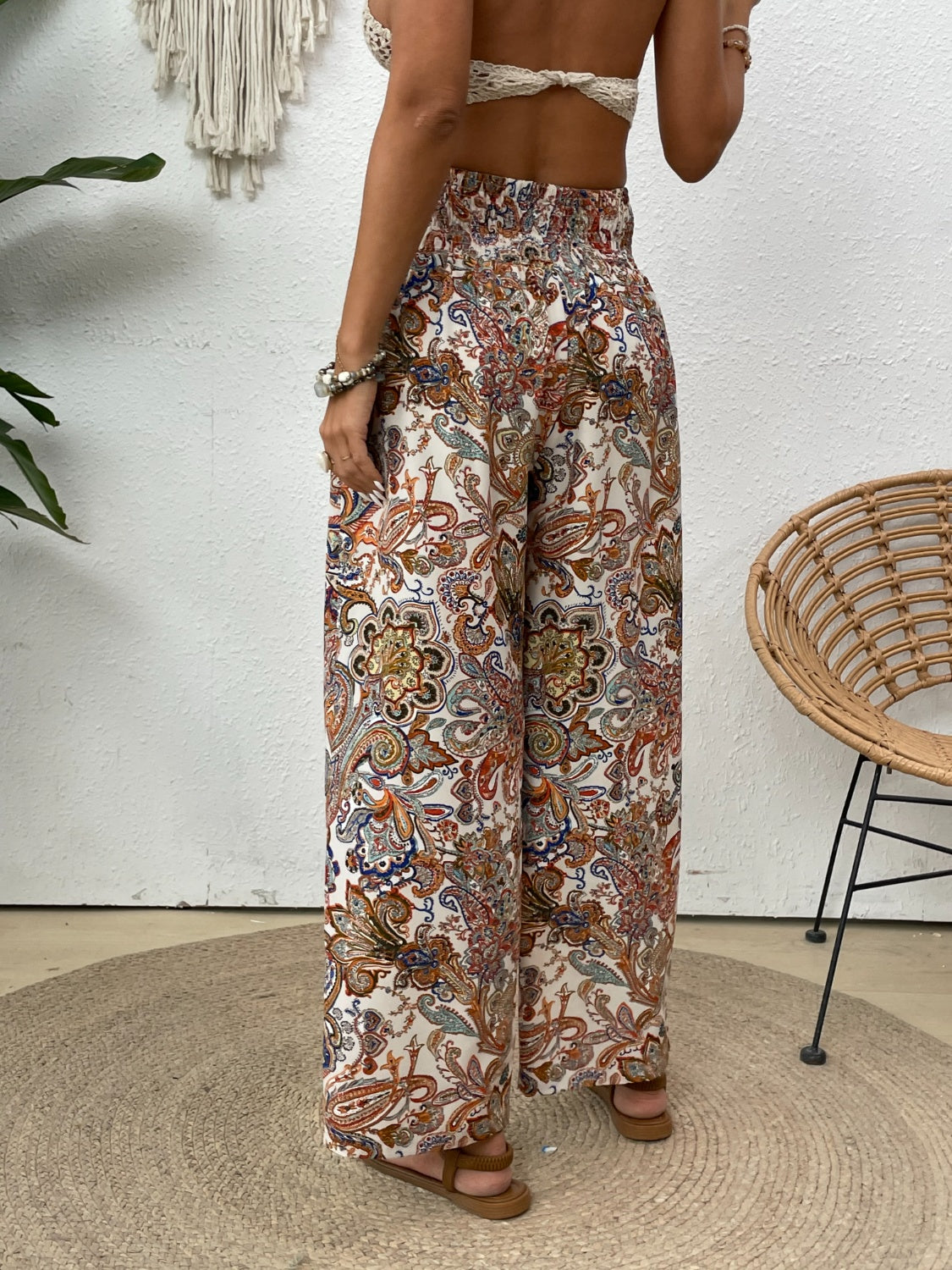 Printed Wide Leg Pants - Beach or Everday - T - 5 COLORS -