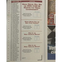 Thumbnail for Vintage 2001 🏆 NASCAR Winston Cup Ballot, Year Tragic Loss Dale Earnhardt RIP!