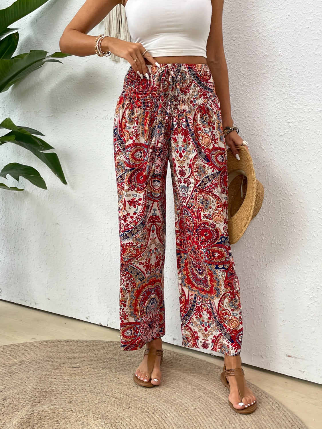 Printed Wide Leg Pants - Beach or Everday - T - 5 COLORS -