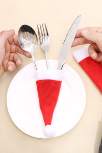 Thumbnail for 10-Pack Christmas Hat Shaped Cutlery Covers - 5