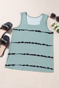 Thumbnail for Striped Square Neck Tank - T - 1 COLOR -