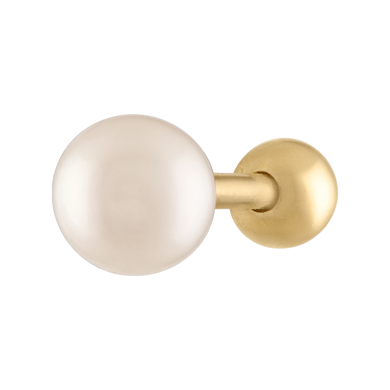 Zahav - 10k Solid Gold Cartilage With Pearl Center Stone -