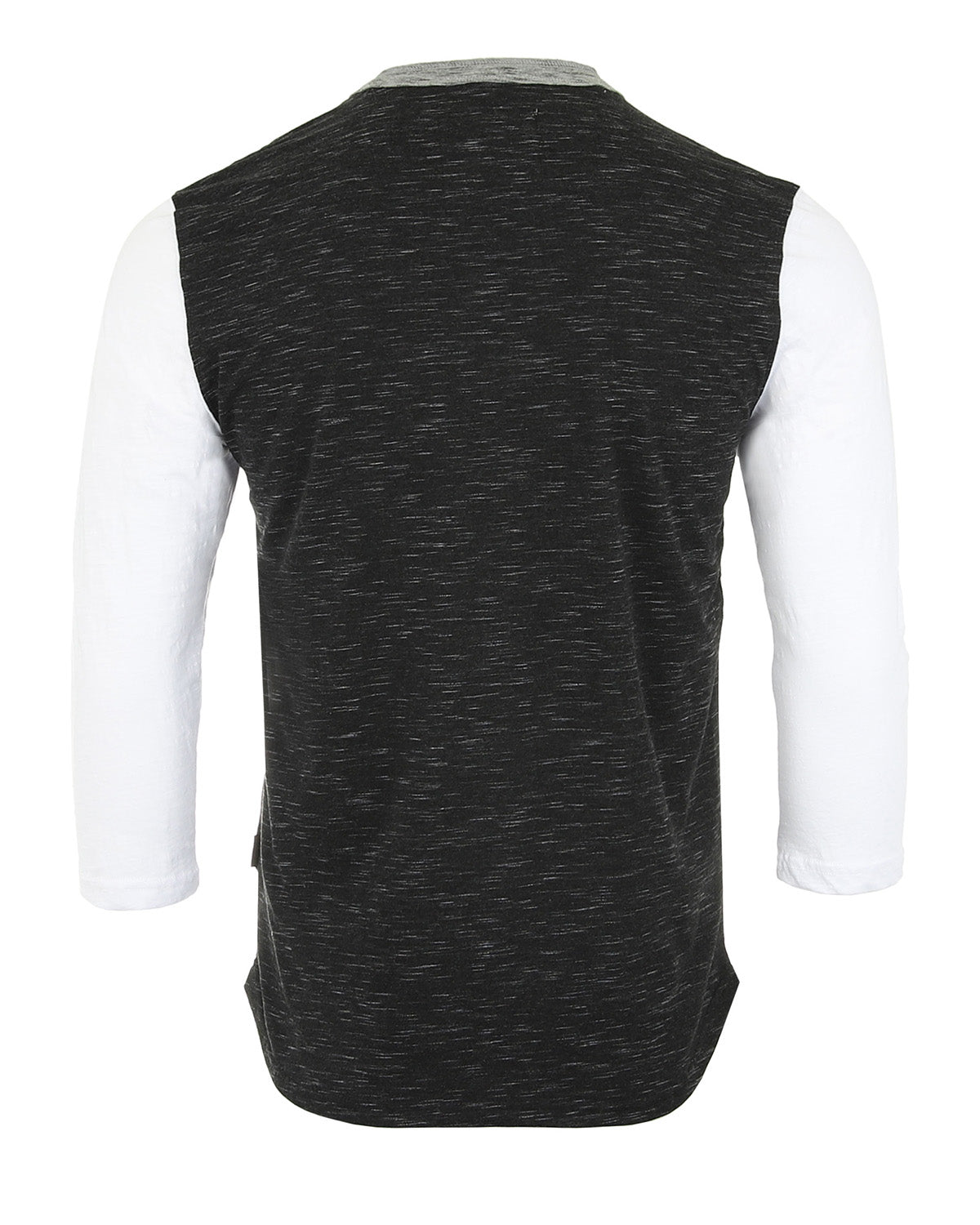 Men's 3/4 Sleeve Black / White Baseball Henley – Casual Athletic Button Crewneck Shirt - 2 COLOR COMBOS -