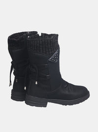 Thumbnail for Lace-Up Low Heel Boots with Side Zip - T - 5 COLORS -