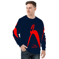 Thumbnail for OOTO - BIG STEPPIN GLYPHIC - RD/NVYBL - D85 Men's All Over Print Sweatshirt - 1 COLOR -