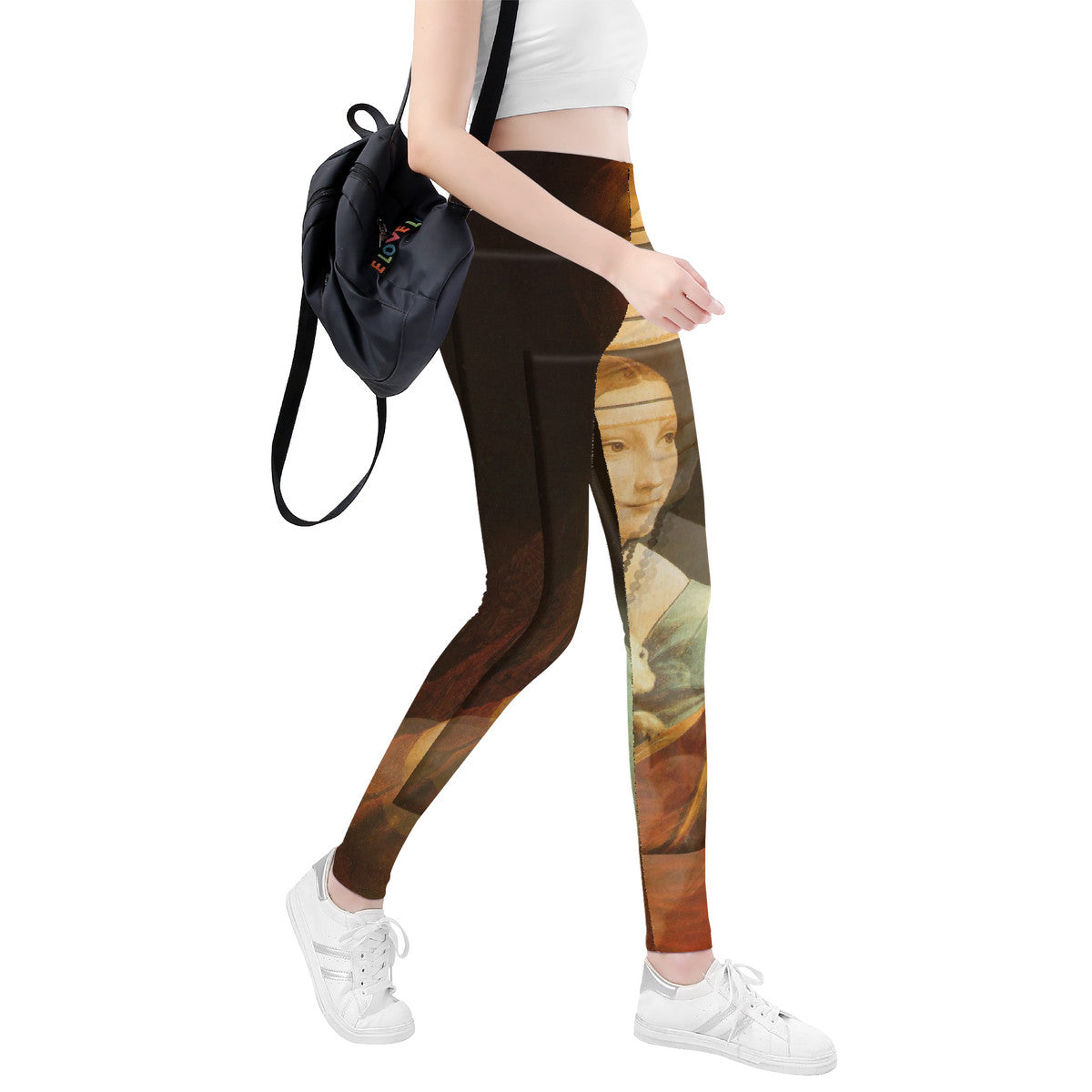 OOTO - LEONARDO DAVINCI Lady with an Ermine / CIRCA 1490 - D48 All-Over Print Yoga Leggings - 1 COLOR -