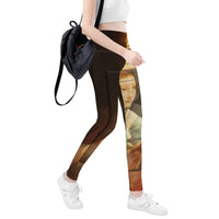 Thumbnail for OOTO - LEONARDO DAVINCI Lady with an Ermine / CIRCA 1490 - D48 All-Over Print Yoga Leggings - 1 COLOR -