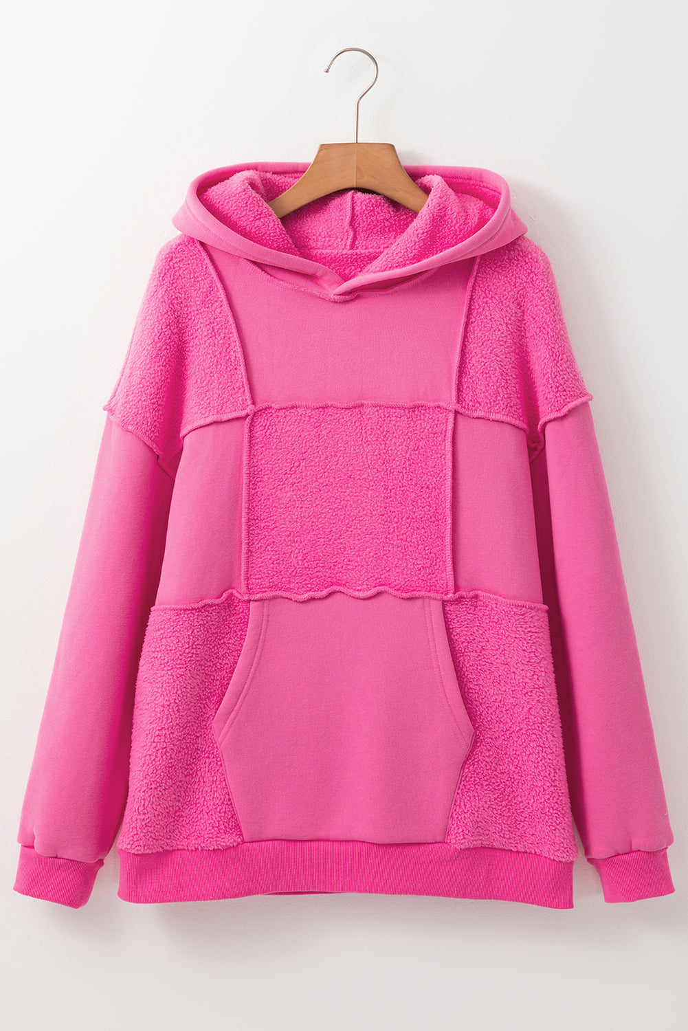 Exposed Seam Long Sleeve Hoodie - T - 1 COLOR -