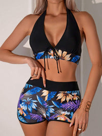 Thumbnail for Printed Halter Neck Two-Piece Swim Set - T - 2 COLORS -