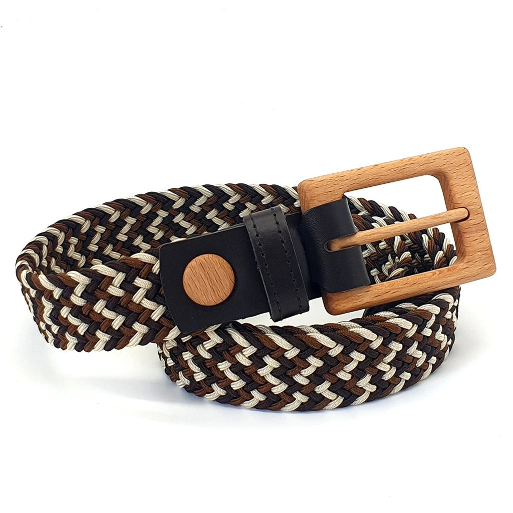 Wood Belt - Luxury Women's Braided Cotton Wood Belt Yellowstone Brave -