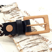 Thumbnail for Wood Belt - Luxury Women's Braided Cotton Wood Belt Yellowstone Brave -