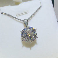 Thumbnail for 10 Carat Moissanite 925 Sterling Silver Pendant Necklace