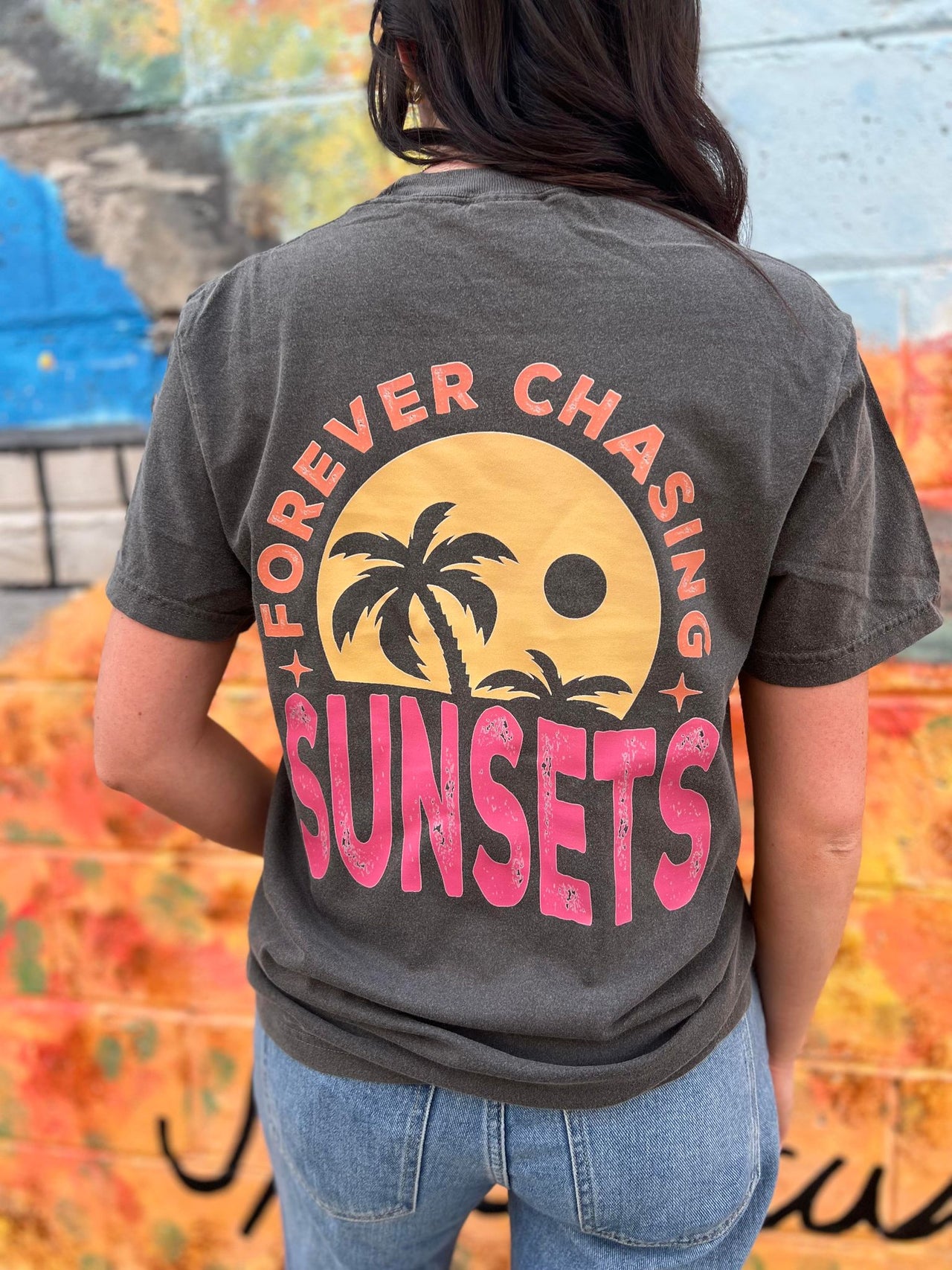 ASK - Forever Chasing Sunsets Tee - Front & Back - 1 COLOR -