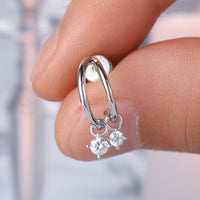 Thumbnail for 925 Sterling Silver Moissanite C-Hoop Earrings