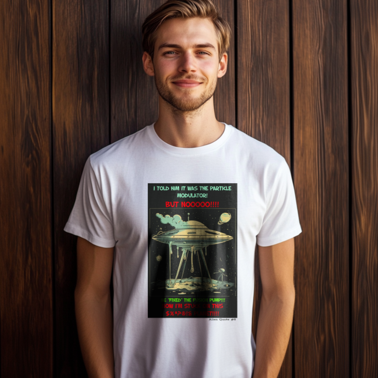 Alien T-Shirt Flying Saucer Breakdown Funny Alien Tee UFO Tshirt - 3 COLORS -