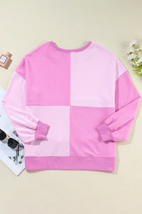 Thumbnail for Contrast Half Button Long Sleeve Sweatshirt - T - 7 COLORS -