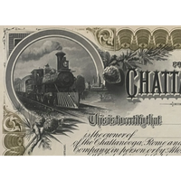 Thumbnail for Very Rare Antique 1890s Chattanooga Rome and Southern Railroad Co. Stock Certificate