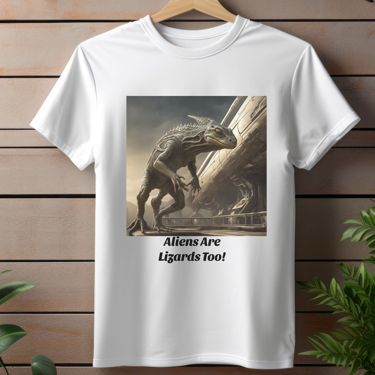 Funny Alien T-Shirt "Aliens Are Lizards Too!" Alien UFO Tee - 2 COLORS -