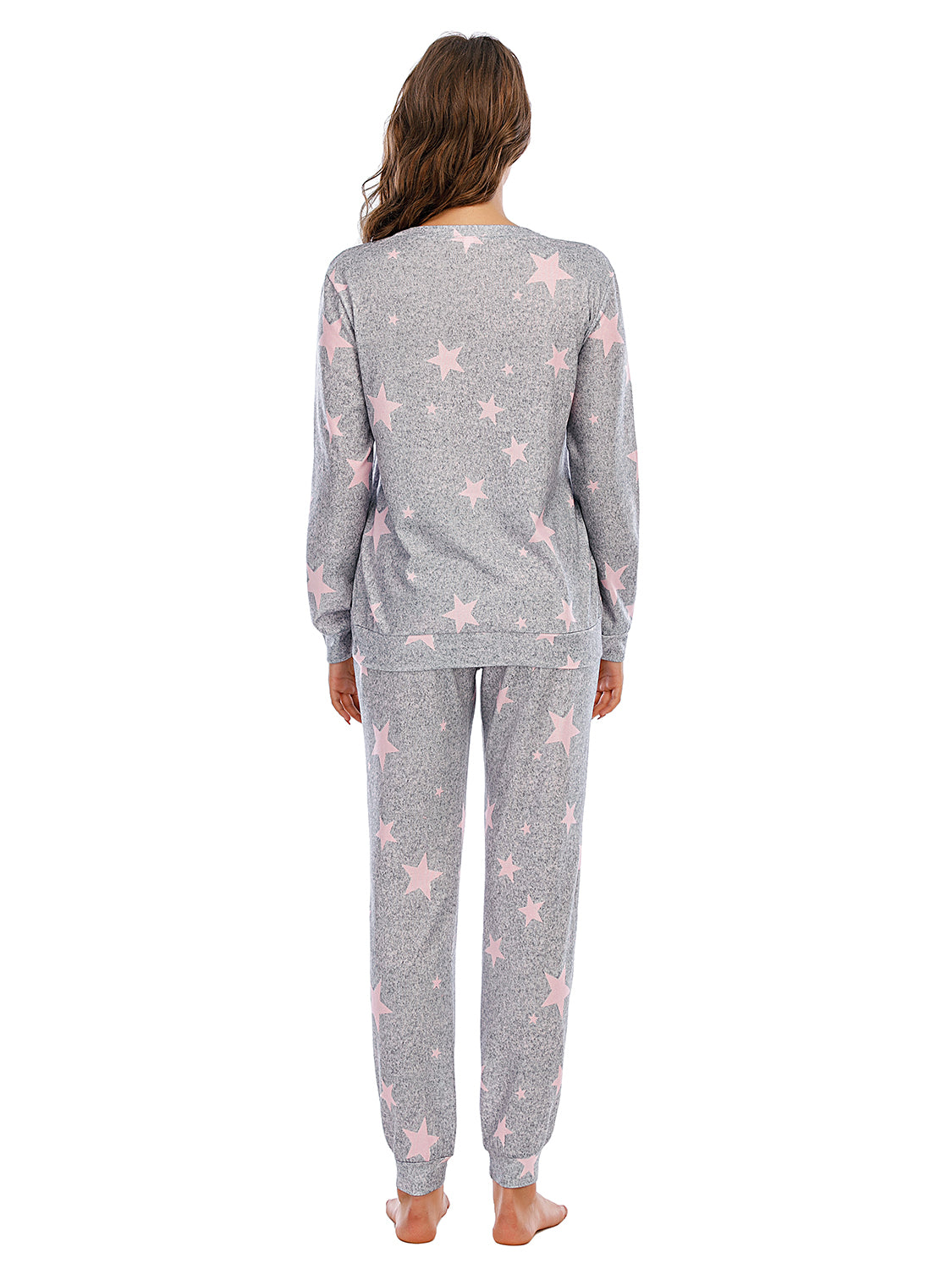 Star Top and Pants Lounge Set - 2 PCS. - T - 4 COLORS -