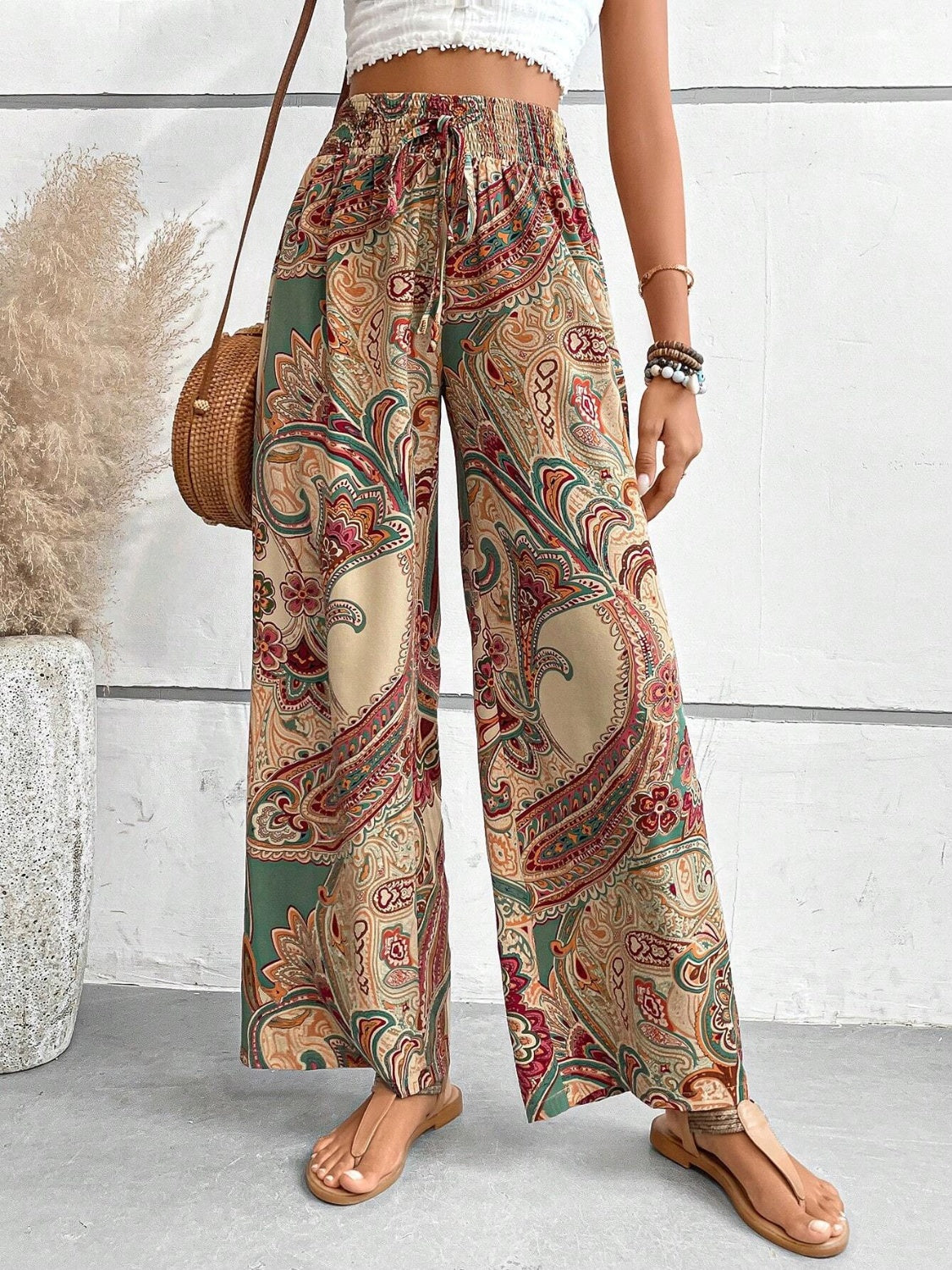 Printed Wide Leg Pants - Beach or Everyday - T - 5 COLORS -