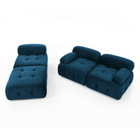 Thumbnail for Modular Sectional Sofa, Button Tufted Designed and DIY Combination,L Shaped Couch With Reversible Ottoman, Navy Velvet