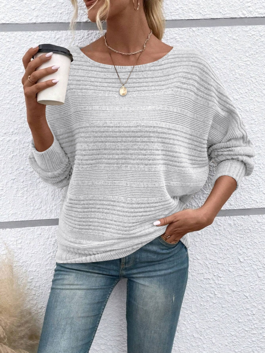 Round Neck Long Sleeve Top - T - 6 COLORS -