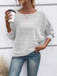 Thumbnail for Round Neck Long Sleeve Top - T - 6 COLORS -