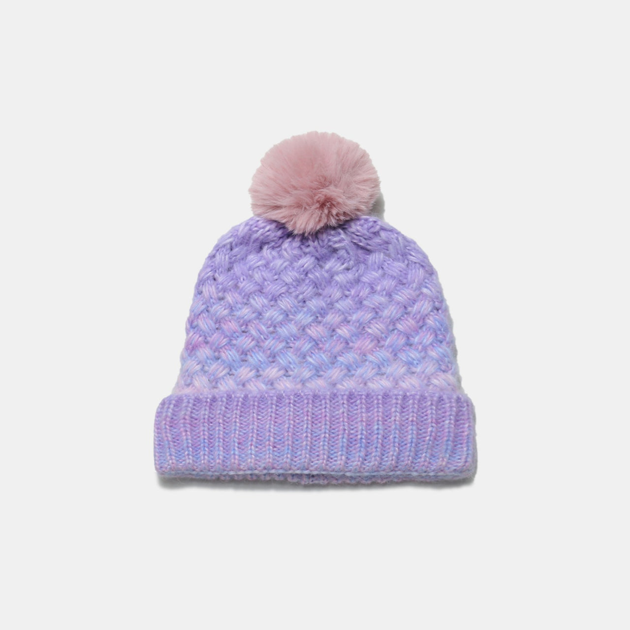 Gradient Knit Hat with Pompom - T - 6 COLORS -