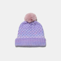 Thumbnail for Gradient Knit Hat with Pompom - T - 6 COLORS -