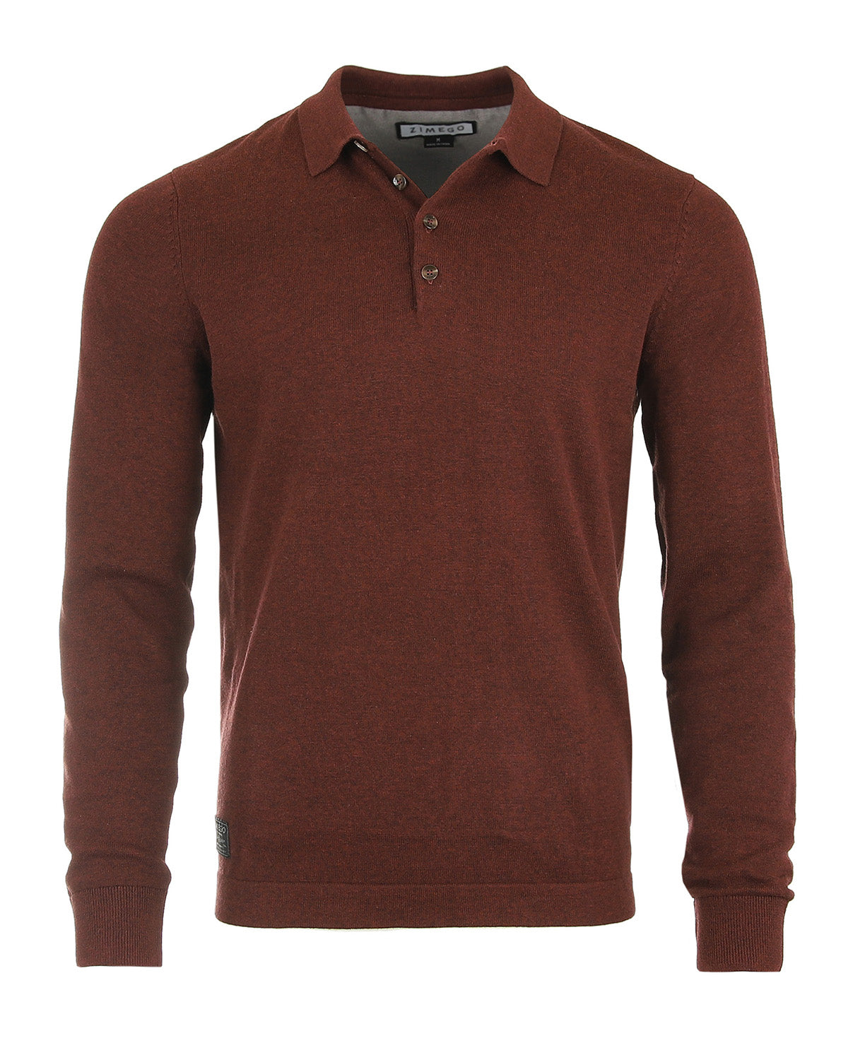 Men's Casual Polo Sweater - Long Sleeve Pullover Button Knit Shirt - 1 COLOR -