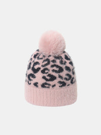 Thumbnail for Thermal Leopard Hat with Pompom