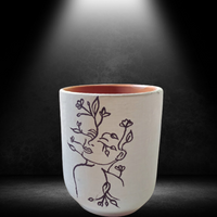 Thumbnail for 6 Graph - Hand Painted Clay Art Floral Design Cup for home decor -