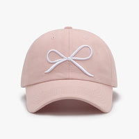 Thumbnail for Bow Embroidered Cotton Baseball Cap - T - 7 COLORS -