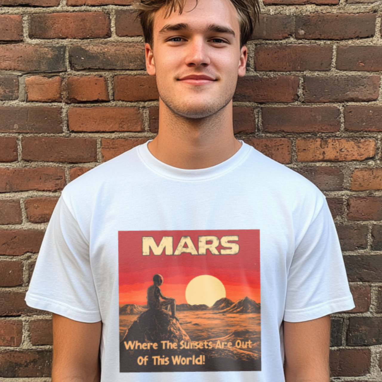 Mars, Where the Sunsets Are Out of This World Alien T-Shirt, Fun Alien Tee - 2 COLORS -