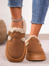 Thumbnail for Thermal Fuzzy Buckle Platform Slippers - T - 3 COLORS -