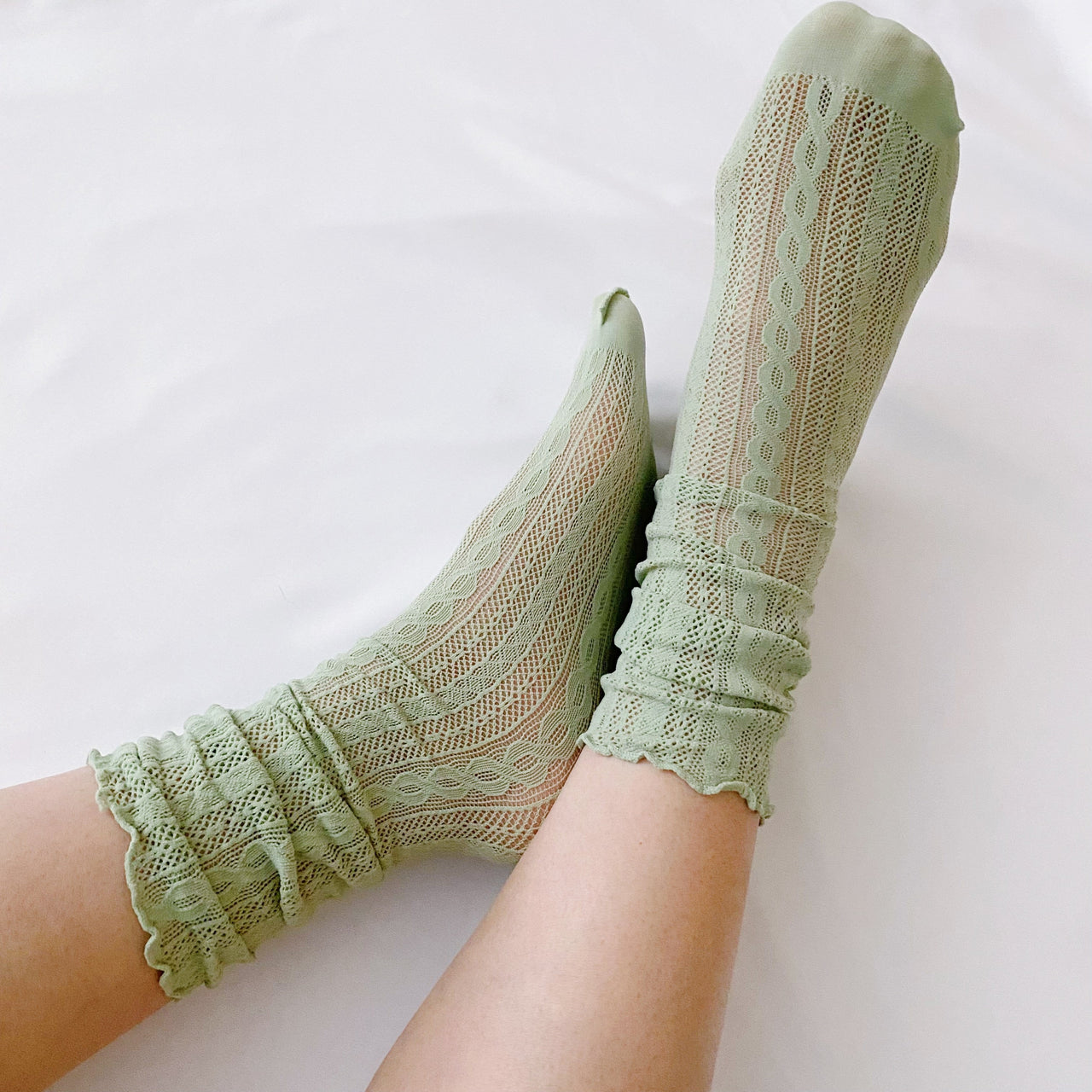 Slouch Crochet Lace Socks Set  - 2 PAIRS -