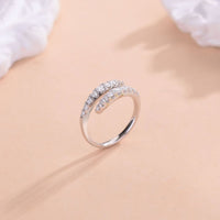 Thumbnail for 925 Sterling Silver Moissanite Bypass Ring