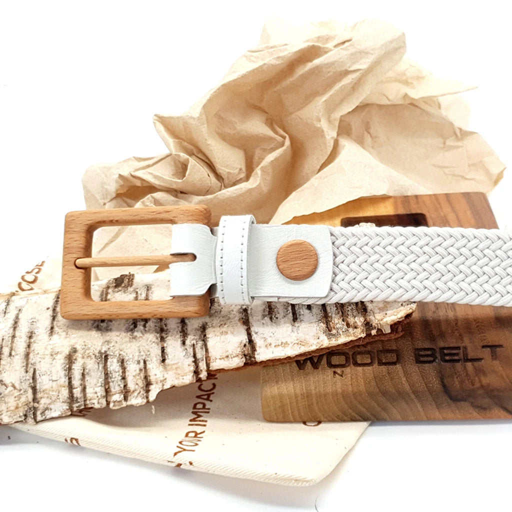 Wood Belt - Luxury Women's Braided Cotton Wood Belt Yellowstone Brave -