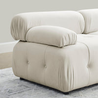 Thumbnail for Modular Sectional Sofa, Button Tufted Designed and DIY Combination,L Shaped Couch With Reversible Ottoman, Beige Velvet