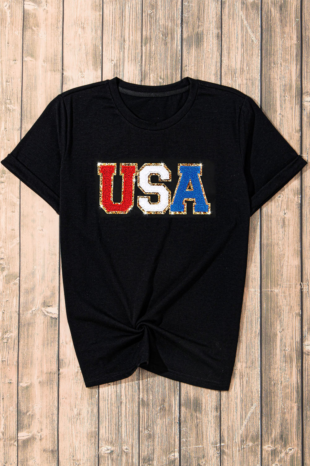 USA Round Neck Short Sleeve T-Shirt - T - 1 COLOR -