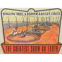 Thumbnail for Vintage 1950s 🤡 Ringling Bros. Barnum & Bailey Circus Decals, Clowns, Tigers, 3 Ring Circus