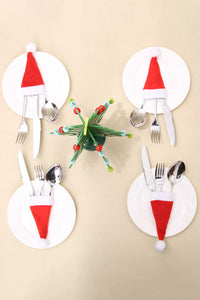 Thumbnail for 10-Pack Christmas Hat Shaped Cutlery Covers - 5