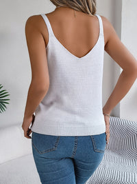 Thumbnail for Openwork Scoop Neck Knit Vest - T - 5 COLORS -