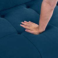 Thumbnail for Modular Sectional Sofa, Button Tufted Designed and DIY Combination,L Shaped Couch With Reversible Ottoman, Navy Velvet