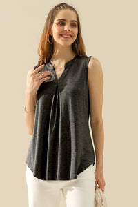 Thumbnail for Ninexis Full Size Notched Sleeveless Top - T - 10 COLORS -