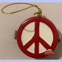 Thumbnail for Vintage 1970s Porcelain Christmas Tree Ornament Decorations Peace Sign- Surprise Stash - Pill Box