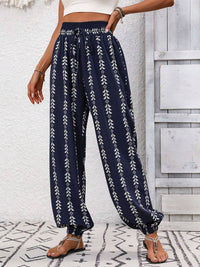 Thumbnail for Tied Printed High Waist Pants - T - 5 COLORS -