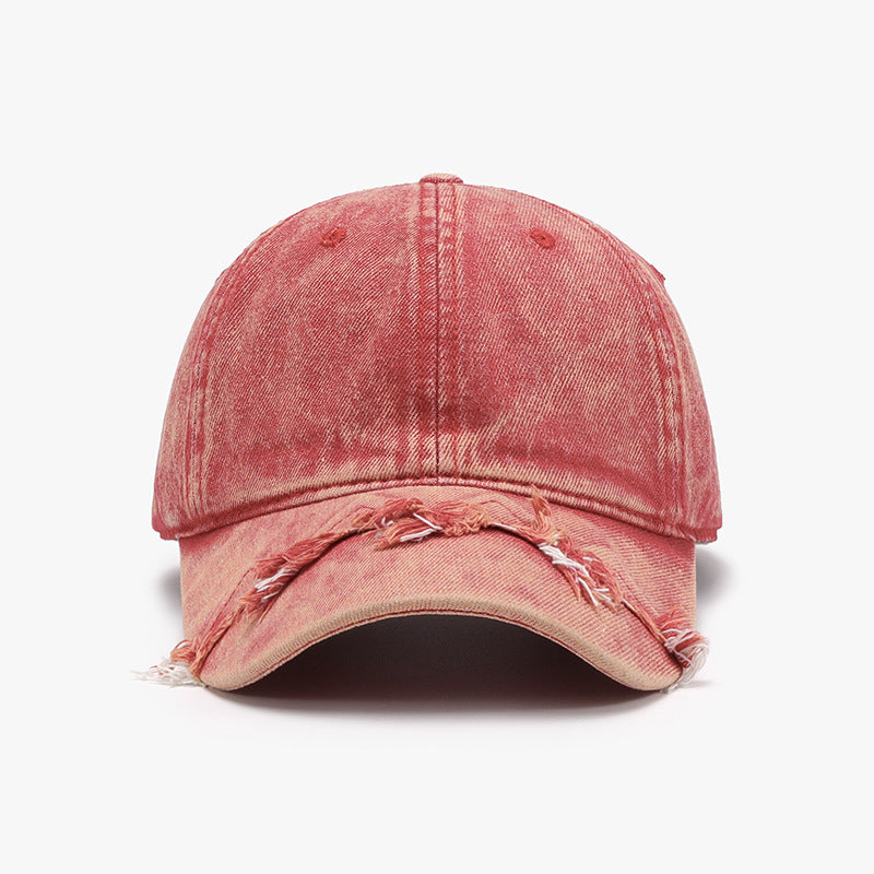 Fringe Adjustable Cotton Baseball Cap - T - 6 COLORS -