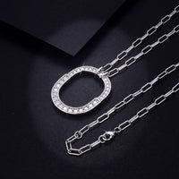 Thumbnail for 925 Sterling Silver Inlaid Moissanite Pendant Necklace